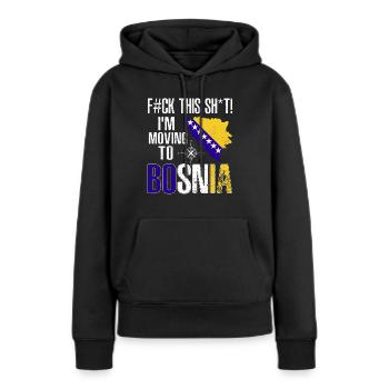 Bosnien und Herzegowina Flagge Bosnien - Frauen Premium Bio Hoodie - Schwarz - Vorne - Julia (174cm)