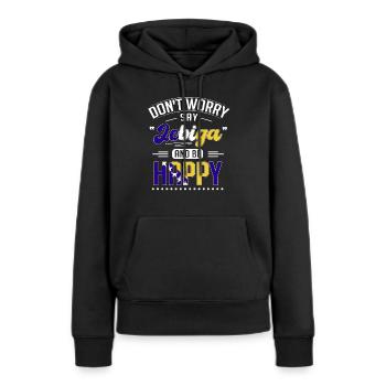 Bosnien und Herzegowina Flagge Bosnien - Frauen Premium Bio Hoodie - Schwarz - Vorne - Julia (174cm)