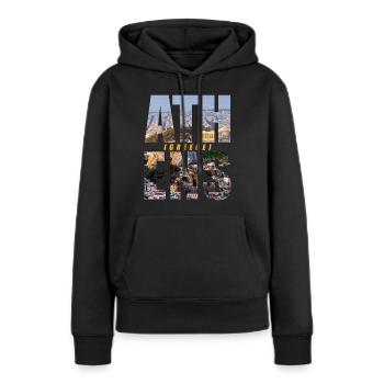 Athènes Grèce Souvenir - Sweat à capuche Premium bio Femme - noir - Devant - Julia (174cm)