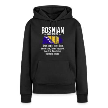 Bosnien und Herzegowina Flagge Bosnien - Frauen Premium Bio Hoodie - Schwarz - Vorne - Julia (174cm)