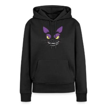 Grinse Katze grinsendes Katzengesicht - Frauen Premium Bio Hoodie - Schwarz - Vorne - Julia (174cm)