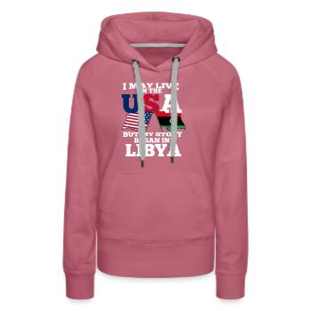 Libya Amerika Usa Geschenk - Frauen Premium Bio Hoodie - Malve - Vorne - Isabella (175cm)