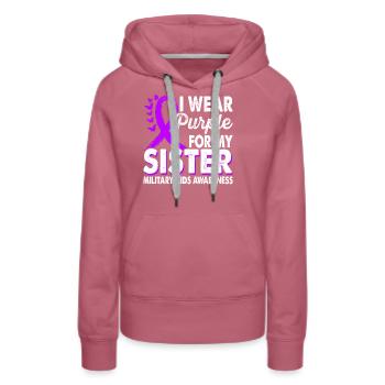 Portez du violet pour les enfants militaires - Sweat à capuche Premium bio Femme - mauve - Devant - Isabella (175cm)
