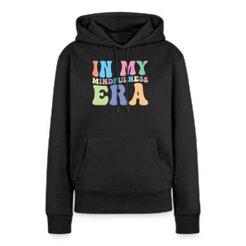 Achtsamkeit Groovy - Frauen Premium Bio Hoodie - Schwarz - Vorne - Julia (174cm)