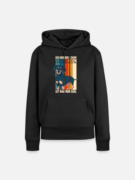 Lustige Dackel Sprüche Dachshund Geschenk - Frauen Premium Bio Hoodie - Schwarz