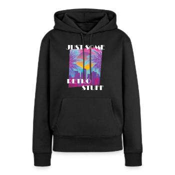 Retro 80er ästhetisch Vaporwave - Frauen Premium Bio Hoodie - Schwarz - Vorne - Julia (174cm)
