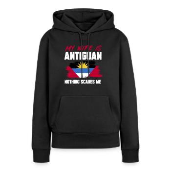 Antigua und Barbuda Flagge - Frauen Premium Bio Hoodie - Schwarz - Vorne - Julia (174cm)