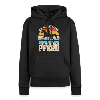 Reitsport Pferde Reitsport Pferdeliebhaber - Frauen Premium Bio Hoodie - Schwarz - Vorne - Julia (174cm)
