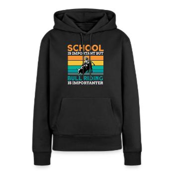 Rodéo - Sweat à capuche Premium bio Femme - noir - Devant - Julia (174cm)