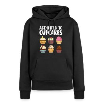 Chef pâtissier Baker Cuisson de cupcakes amusants - Sweat à capuche Premium bio Femme - noir - Devant - Julia (174cm)