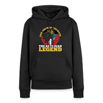 Antigua und Barbuda Flagge - Frauen Premium Bio Hoodie - Schwarz - Vorne - Julia (174cm)