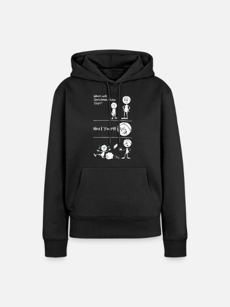 Musique de Noël Humour Anti-Noël - Sweat à capuche Premium bio Femme - noir