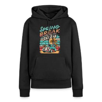 Spring Break 2024 Vacances Rétro Vintage - Sweat à capuche Premium bio Femme - noir - Devant - Julia (174cm)