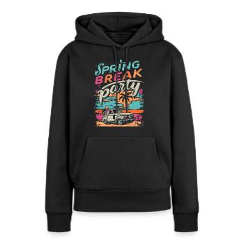 Spring Break Holiday Retro Vintage - Sweat à capuche Premium bio Femme - noir - Devant - Julia (174cm)
