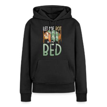 Paresse paresseux Laissez-moi pourrir dans mon lit - Sweat à capuche Premium bio Femme - noir - Devant - Julia (174cm)