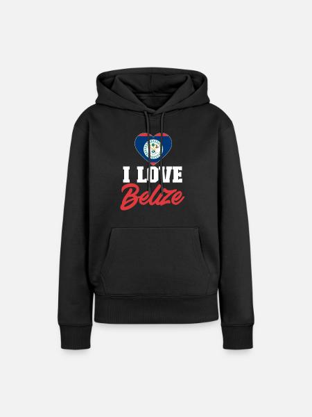 Belize Flagge Belizer - Frauen Premium Bio Hoodie - Schwarz