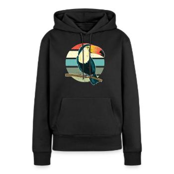 Tukan Wildtier Tier Vogel Retro Vintage Tukan - Frauen Premium Bio Hoodie - Schwarz - Vorne - Julia (174cm)