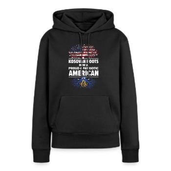Kosovar American Patriot États-Unis - Sweat à capuche Premium bio Femme - noir - Devant - Julia (174cm)