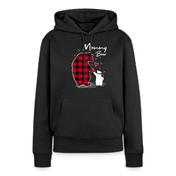 Mommy Bear - Frauen Premium Bio Hoodie - Schwarz - Vorne - Julia (174cm)