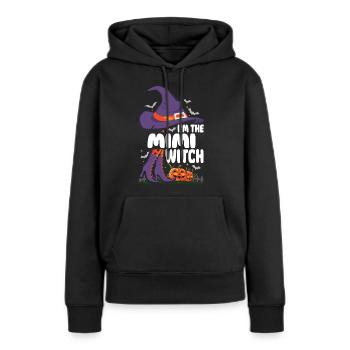 Je suis la sorcière Mimi - Sweat à capuche Premium bio Femme - noir - Devant - Julia (174cm)