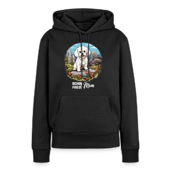 Hund Bichon Friesé - Frauen Premium Bio Hoodie - Schwarz - Vorne - Julia (174cm)