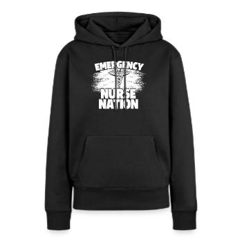 Krankenschwester Nation Notfallkrankenschwester - Frauen Premium Bio Hoodie - Schwarz - Vorne - Julia (174cm)