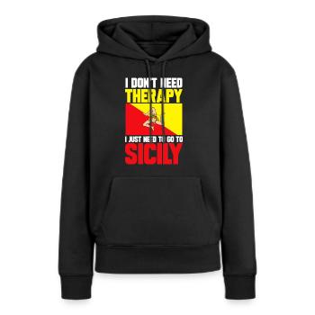 Sizilien Flagge Italien Sizilien - Frauen Premium Bio Hoodie - Schwarz - Vorne - Julia (174cm)