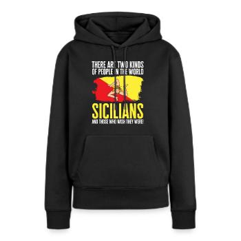 Sizilien Flagge Italien Sizilien - Frauen Premium Bio Hoodie - Schwarz - Vorne - Julia (174cm)