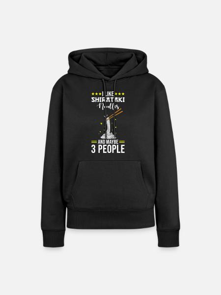 Shiritaki Nudeln - Frauen Premium Bio Hoodie - Schwarz