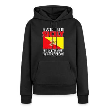 Sizilien Flagge Italien Sizilien - Frauen Premium Bio Hoodie - Schwarz - Vorne - Julia (174cm)