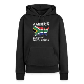 Patriote sud-africain américain États-Unis - Sweat à capuche Premium bio Femme - noir - Devant - Julia (174cm)