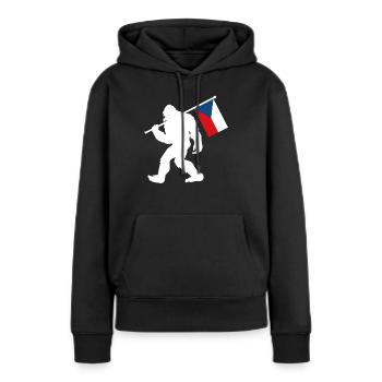Tschechien Bigfoot - Frauen Premium Bio Hoodie - Schwarz - Vorne - Julia (174cm)