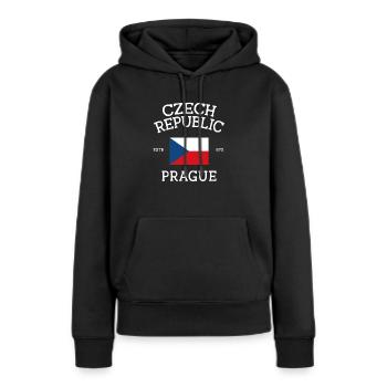 Tchéquie - Sweat à capuche Premium bio Femme - noir - Devant - Julia (174cm)
