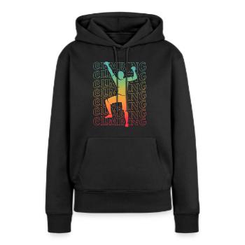 Bouldern Freiklettern Jungen Berge Klettern - Frauen Premium Bio Hoodie - Schwarz - Vorne - Julia (174cm)