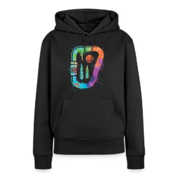 Bouldern Freiklettern Berge Klettern Kinder - Frauen Premium Bio Hoodie - Schwarz - Vorne - Julia (174cm)