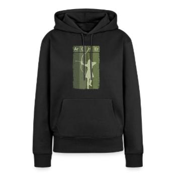 Bogenschießen - Frauen Premium Bio Hoodie - Schwarz - Vorne - Julia (174cm)