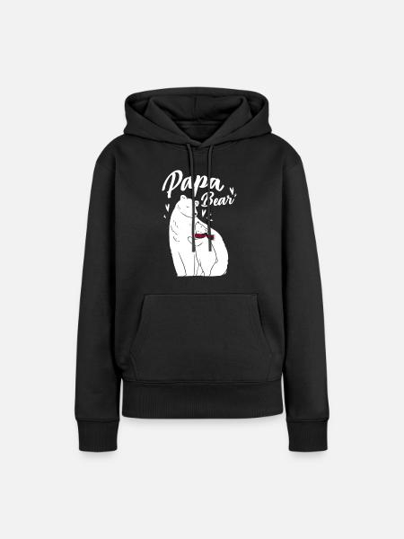 Papa Bear - Frauen Premium Bio Hoodie - Schwarz
