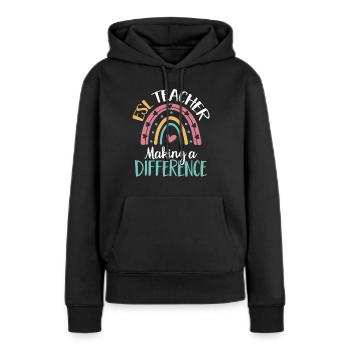 Lehrkraft Englisch Zweitsprache Fremdsprache - Frauen Premium Bio Hoodie - Schwarz - Vorne - Julia (174cm)