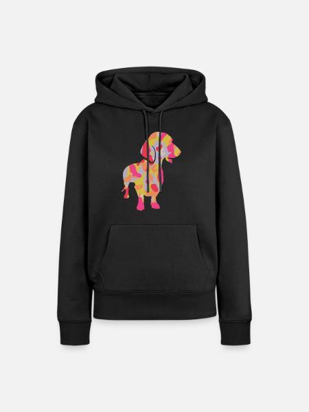Teckel Chien Teckel Propriétaire Maîtresse Teckel - Sweat à capuche Premium bio Femme - noir