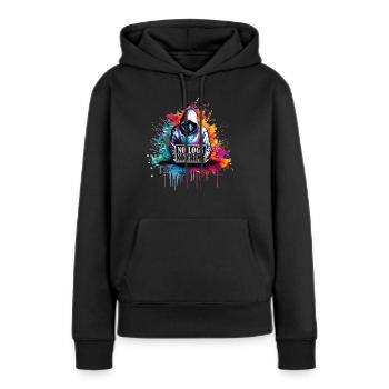 Ethical Hacker's Code: Keine Protokolle, kein - Frauen Premium Bio Hoodie - Schwarz - Vorne - Julia (174cm)