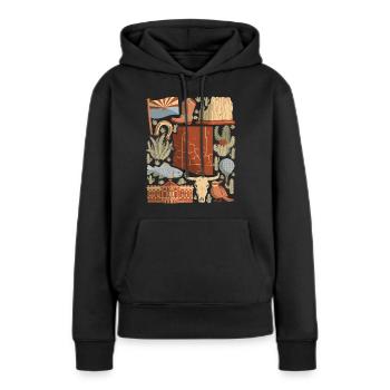 Arizona - Sweat à capuche Premium bio Femme - noir - Devant - Julia (174cm)