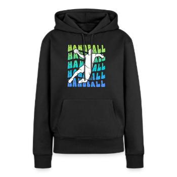 Handballspieler Handballer Kinder Handball Jungen - Frauen Premium Bio Hoodie - Schwarz - Vorne - Julia (174cm)