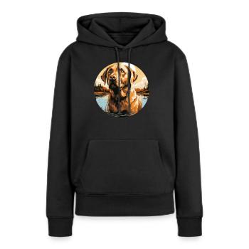 Labrador - Sweat à capuche Premium bio Femme - noir - Devant - Julia (174cm)