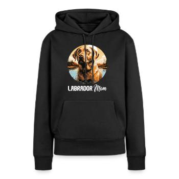 Labrador - Sweat à capuche Premium bio Femme - noir - Devant - Julia (174cm)