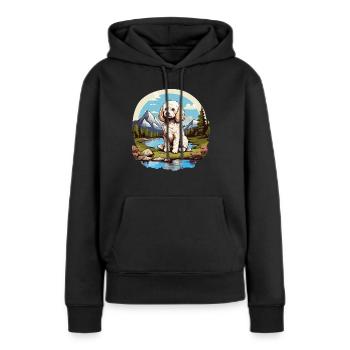 Caniche - Sweat à capuche Premium bio Femme - noir - Devant - Julia (174cm)