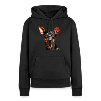 Pinscher - Frauen Premium Bio Hoodie - Schwarz - Vorne - Julia (174cm)