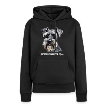 Schnauzer géant - Sweat à capuche Premium bio Femme - noir - Devant - Julia (174cm)
