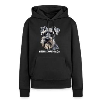 Schnauzer géant - Sweat à capuche Premium bio Femme - noir - Devant - Julia (174cm)