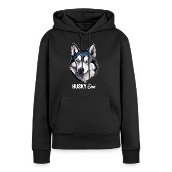 Husky - Frauen Premium Bio Hoodie - Schwarz - Vorne - Julia (174cm)
