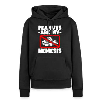 Allergie aux arachides Allergie aux noix - Sweat à capuche Premium bio Femme - noir - Devant - Julia (174cm)